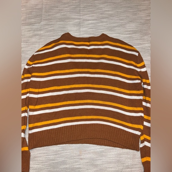 Garage Brown Striped Cropped Sweater Size P/S (XS/S) - Picture 2 of 6